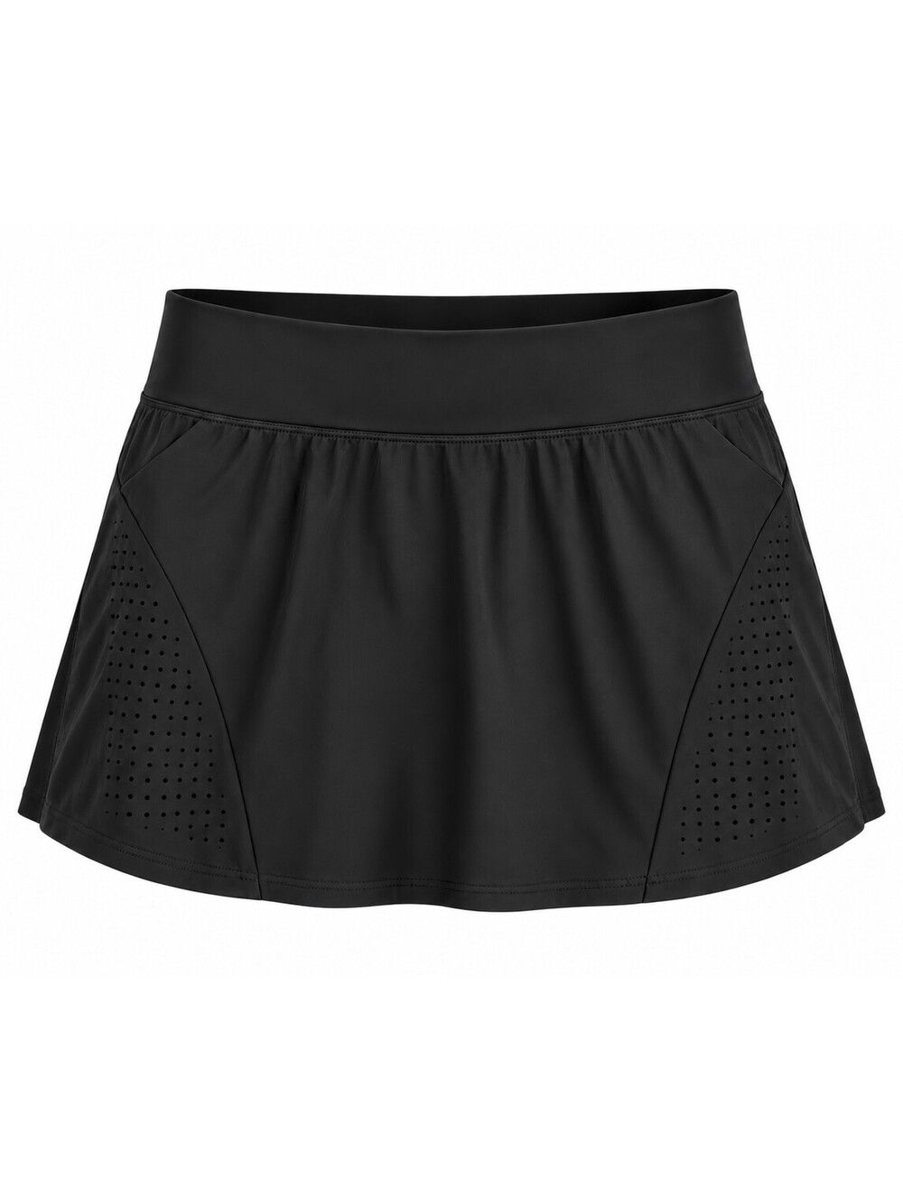 Black Athletic Tennis Skort High Waist Performance Golf Running Skirt